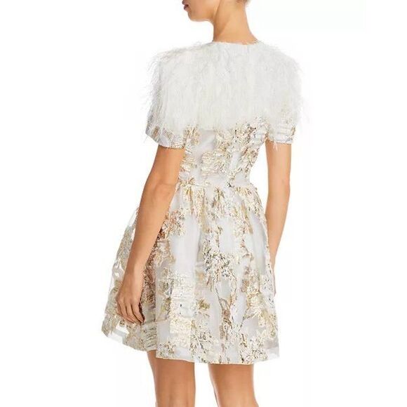 Black Halo White and Gold Mini Dress - Picture 4 of 10